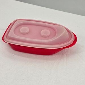 Tupperware Tuppertoys Canoe Toy‎ Boat Only Clear Lid, Red Base